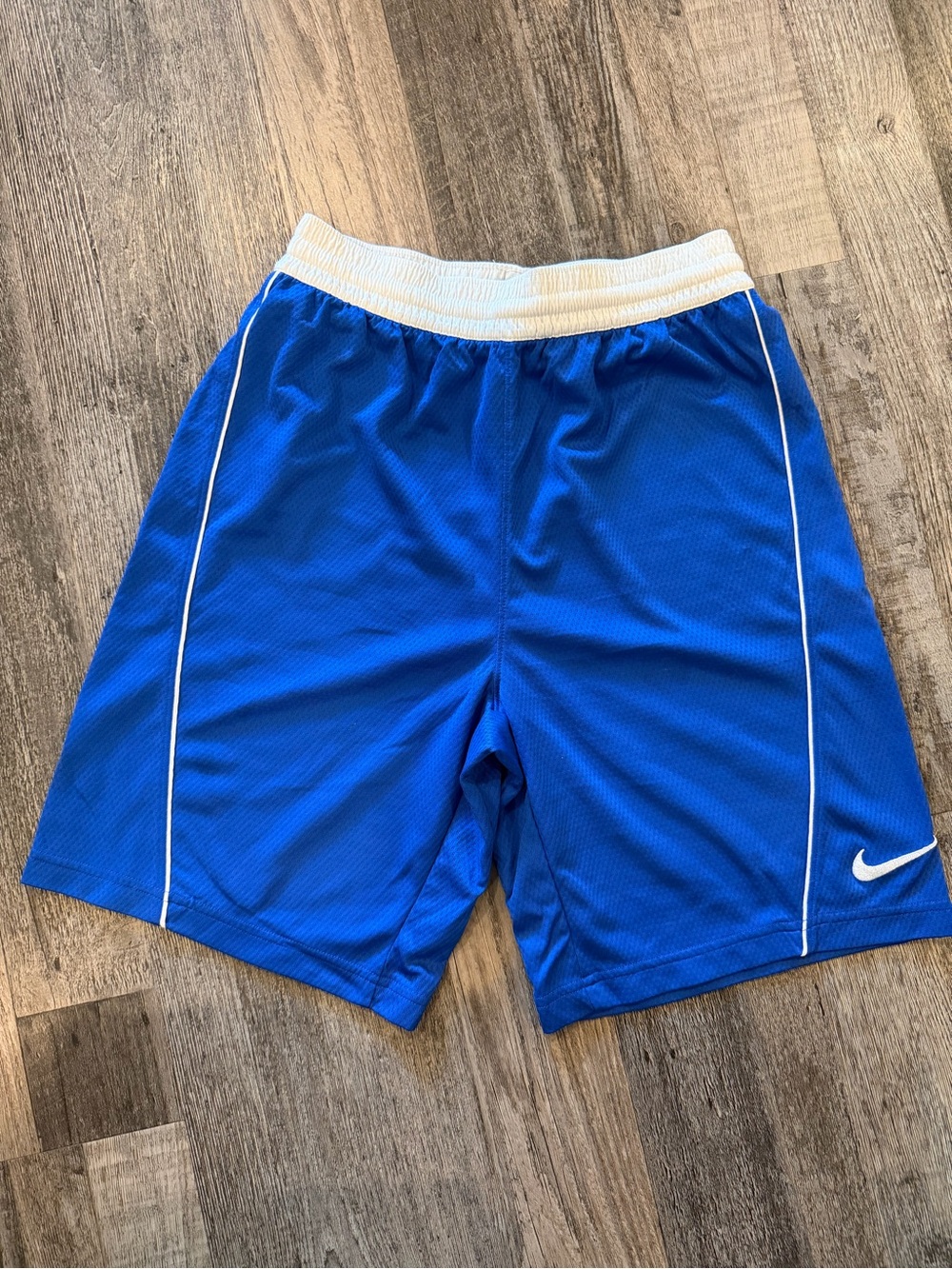 Nike Boy’s Blue Athletic Shorts with White Waistband